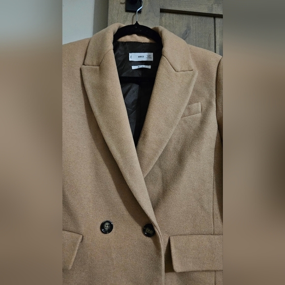 MANGO Lapels wool coat. Tan. Size Large. NWOT - Picture 14 of 16